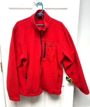 Marker Jacket Red Fleece, Full Zip, Pockets, Layering, Men's Size XL
